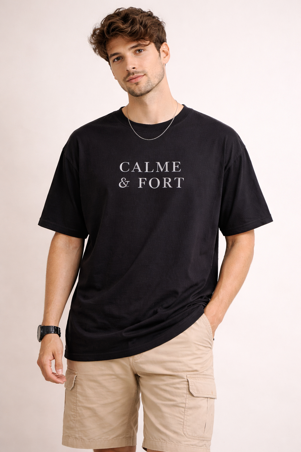 CALME & FORT – Black Oversized T-Shirt (Limited Drop)
