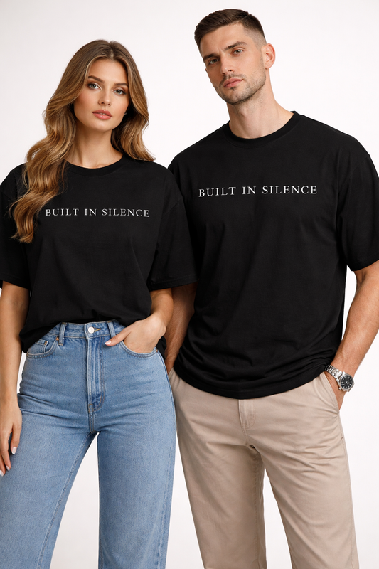 BUILT IN SILENCE – Black Oversized T-Shirt (Limited Drop)