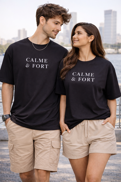 CALME & FORT – Black Oversized T-Shirt (Limited Drop)