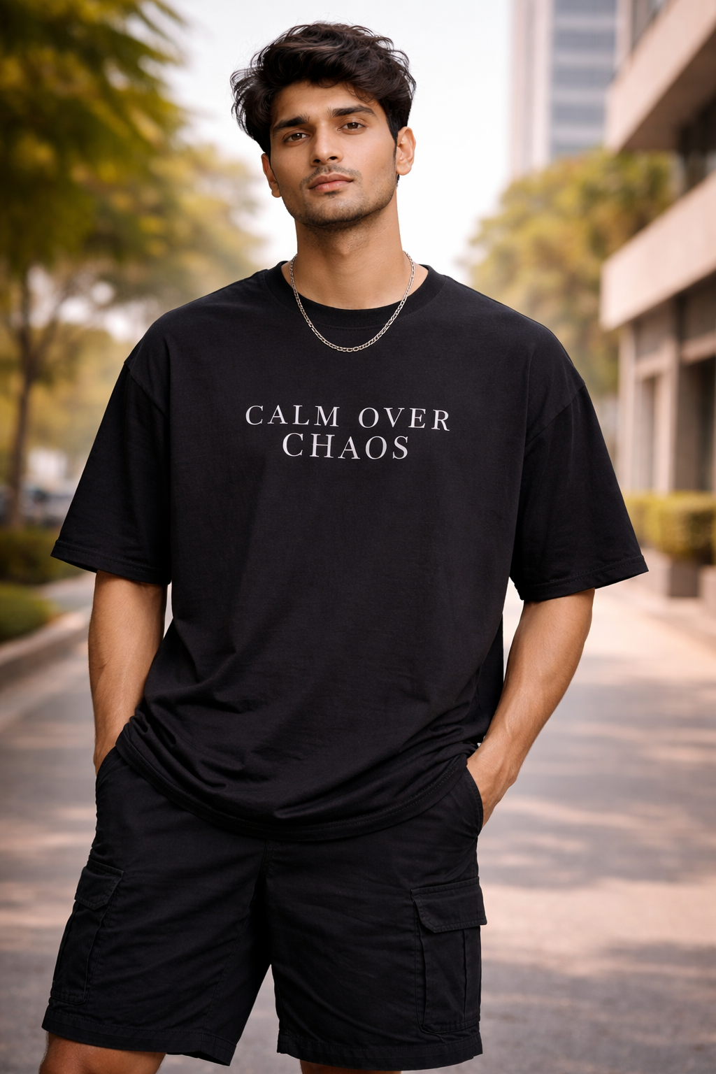 CALM OVER CHAOS – Black Oversized T-Shirt (Limited Drop)
