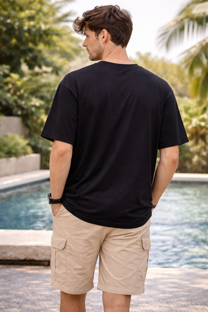 CALME & FORT – Black Oversized T-Shirt (Limited Drop)